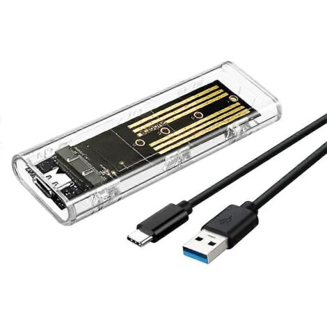 Boîtier SSD M.2 PCIe léger - Boîtier pour disque dur double protocole USB 3.2 TypeC - Boîte (1/5)