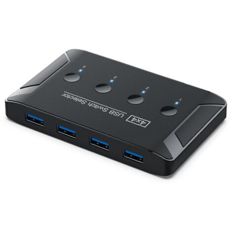 Répartiteur de transfert de données pour imprimante USB, commutateur manuel, hub 4 entrées/4 sorties (1/5)