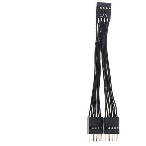 Câble d'extension USB pour carte mère, connecteur 9 broches (1 femelle vers 2 mâles), répartiteur en Y (1/5)