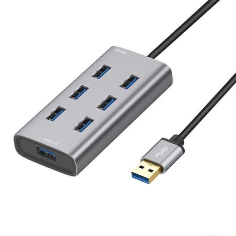 Hub USB 3.0 à 7 ports haute vitesse, multi-ports USB pour PC Windows (1/5)