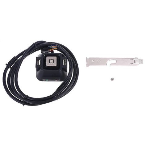 Interrupteur multifonction USB 2.0 pour ordinateur PC avec bouton marche/arrêt et réinitialisation, et ports microphone. (1/5)
