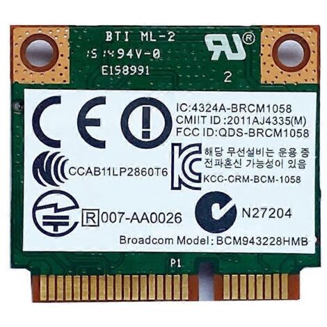Carte Wi-Fi Mini PCIe double bande BT4.0 BCM943228HMB (1/5)