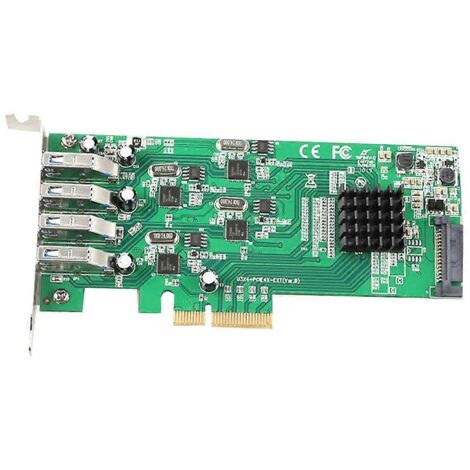 Adaptateur PCIe vers USB 3.0 20 Gbit/s, 4 cartes d'extension USB 3.0 indépendantes (1/5)