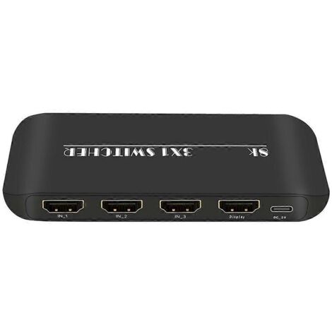 Répartiteur HDMI 3 en 1, commutateur HDMI pour PC, ordinateur portable et boîtier TV HD, commutateur HDMI 2.1 (1/5)