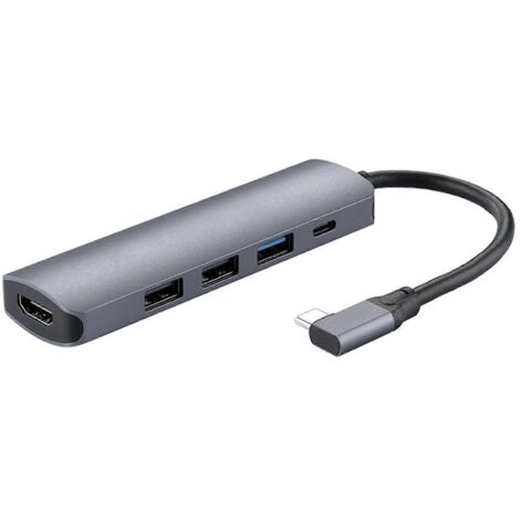 Station d'accueil 5 en 1 USB Type C vers hub USB 3.0 PD compatible HDMI 4K pour ordinateur portable (1/5)
