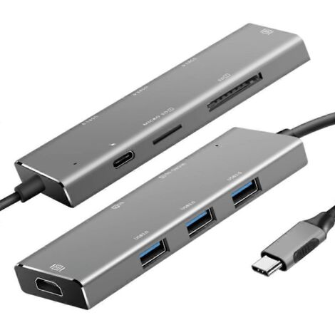 Hub USB 3.0 à 7 ports haute vitesse, multi-ports USB pour PC Windows (1/5)