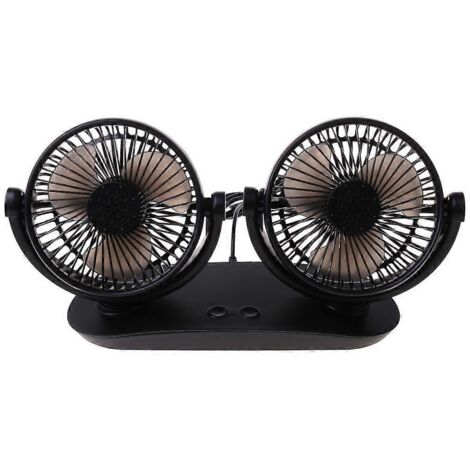 Ventilateur électrique double tête pour voiture, alimenté par USB, silencieux, à 3 vitesses (1/5)