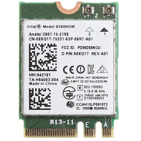 Carte Wi-Fi double bande 867 Mbps 8260NGW pour Dell (1/5)