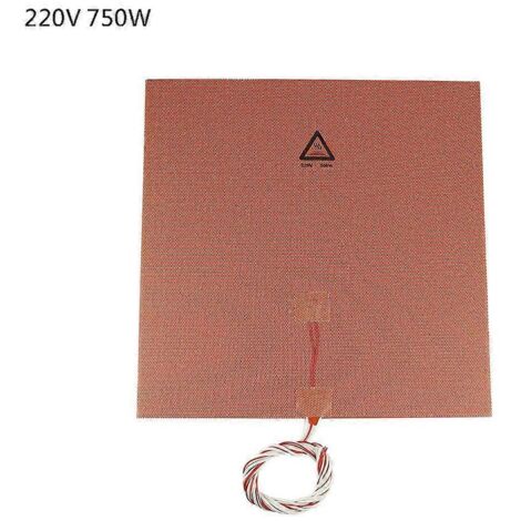 Plaque chauffante en caoutchouc silicone 300 x 300 mm, 220 V, 750 W, pour plateau chauffant d'imprimante 3D (1/5)