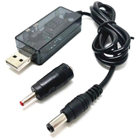 Câble d'alimentation USB vers CC 5,5 x 2,1 mm pour routeur 5 V vers 9 V/12 V, prise jack USB. (1/5)