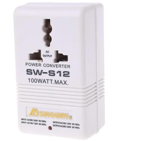 Transformateur convertisseur de tension élévateur et abaisseur 100 W 110 V/120 V vers 220 V/240 V (1/5)