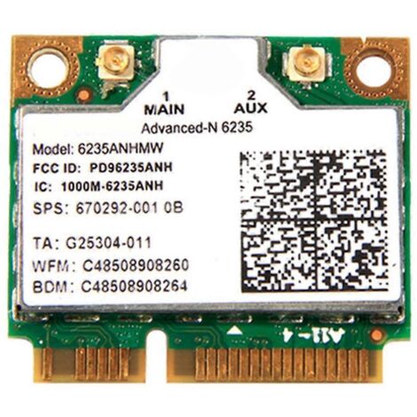 Carte Wi-Fi Mini 6235 compatible Bluetooth 4.0, 300 Mbps, norme 802.11abgn (1/5)
