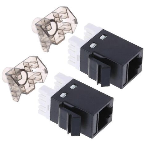 Lot de 2 modules réseau UTP CAT6 avec connecteur RJ45 et adaptateur Keystone (1/5)