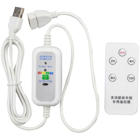Câble d'alimentation 5 V de 1,5 m avec minuterie et interrupteur marche/arrêt à distance pour ventilateur USB et ampoule LED USB. (1/5)