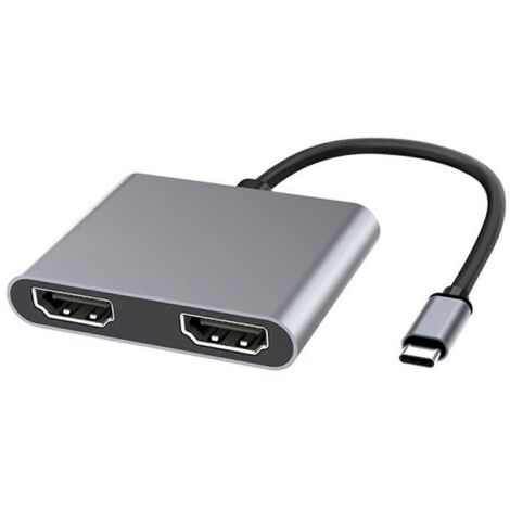 Hub USB-C 2-en-1, station d'accueil adaptateur Type-C vers 2 ports HDMI compatibles 4K 30 Hz (1/5)