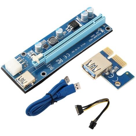 Carte d'extension PCI-E SATA 6 broches PCIE PCI-E pour Express, 1 port USB 3.0 x16 (1/5)