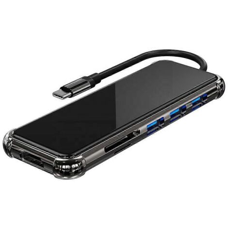 Station d'accueil 6 en 1 : USB-C vers HDMI + USB 3.0 + 2 ports USB 2.0 + lecteur de cartes SD et TF (1/5)