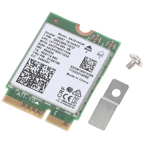 Carte Wi-Fi double bande AX201NGW, compatible Bluetooth 5.0, norme 802.11ac. (1/5)