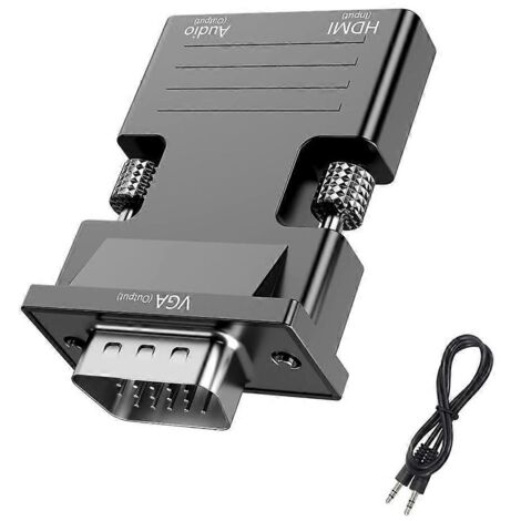 Adaptateur HDMI femelle vers VGA mâle pour projecteur, téléviseur HD et ordinateur portable (1/5)