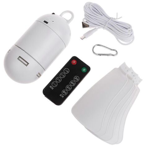 Ventilateur de plafond USB 4000 mAh, 4 vitesses, télécommande, minuterie, silencieux, idéal pour le camping (1/5)
