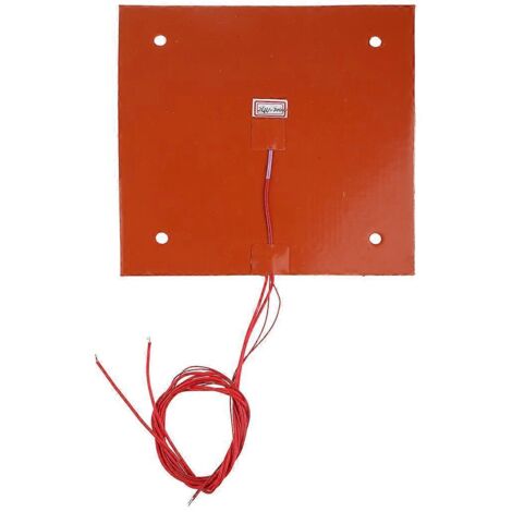 Plaque chauffante en caoutchouc silicone 230 x 230 mm, 24 V, 200 W, pour plateau chauffant d'imprimante 3D (1/5)