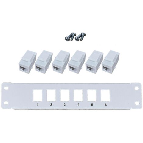Panneau de brassage blindé CAT6 à 6 ports, compatible 10G, boîtier métallique, étiquetage par code couleur (1/5)