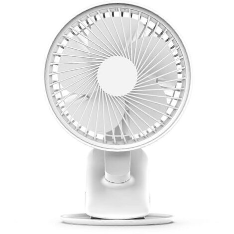 Ventilateur de bureau à angle réglable avec lampe LED à lumière chaude, 14 cm (5,5 pouces), à pince (1/5)