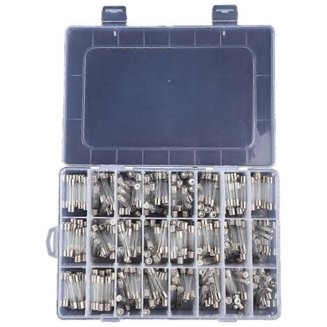 Boîte de 240 fusibles en verre 24 valeurs 5 x 20 mm, 0,1-30 A, 10 tubes de chaque type, à fusion rapide. (1/5)