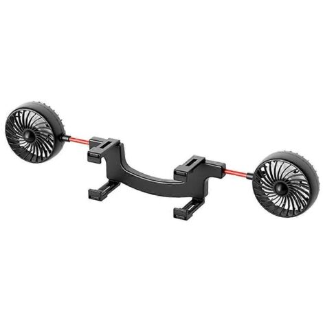 Ventilateur de rétroviseur pour voiture et siège arrière, 12V/24V, pour chariot, camion ou véhicule utilitaire, universel à double tête (1/5)
