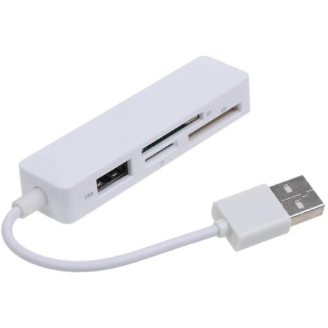 Lecteur de cartes mémoire portable compatible avec les cartes SD/TF/MS, USB 2.0, lecteur de cartes 3 en 1 (1/5)