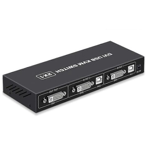 Sélecteur de commutateur USB DVI KVM, adaptateur répartiteur 2 entrées/1 sortie pour scanner PC (1/5)