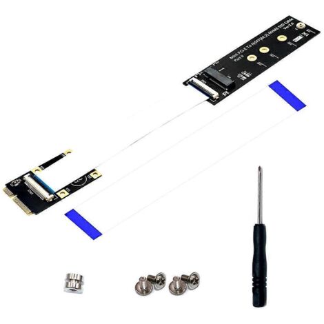 Adaptateur SSD NVMe M.2 (NGFF) haute vitesse vers Mini PCIe avec câble FFC et vis (1/5)