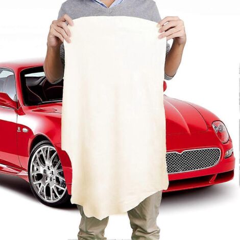 Chiffon de nettoyage et de séchage pour voiture en cuir suédé naturel, neuf, 40 x 70 cm (1/5)