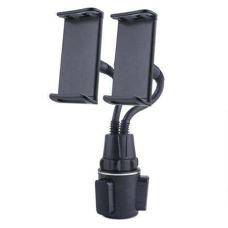 Support pour téléphone portable et tablette de 4 à 13 pouces, compatible avec les porte-gobelets de voiture, pour deux tablettes et GPS. (1/5)