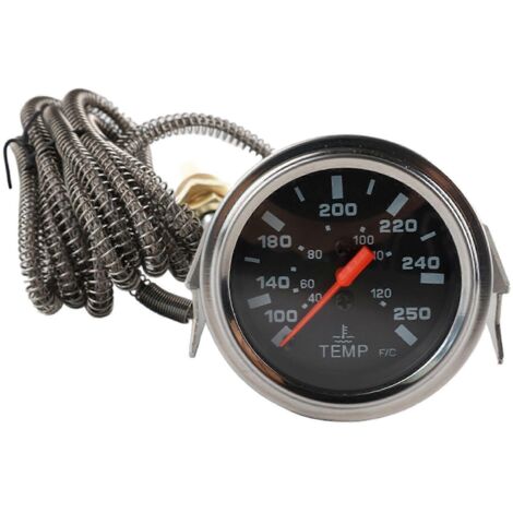 Manomètre de température d'eau 52 mm avec adaptateur de capteur de température pour tuyau de voiture 40-120 (1/5)