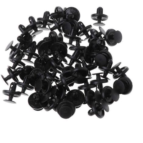 50 clips de fixation noirs pour portières, ailes et coffre de voiture (rivets inclus) pour Camry R (1/5)