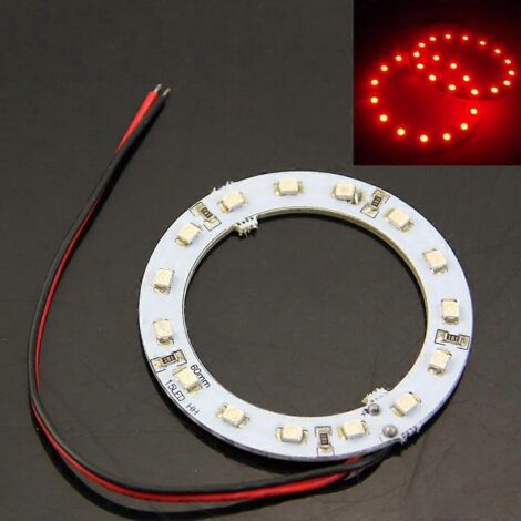 2 anneaux lumineux rouges brillants de 60 mm, 15 LED, puce SMD 3528, 12 V, pour voiture (effet « angel eyes »). Neufs. (1/5)