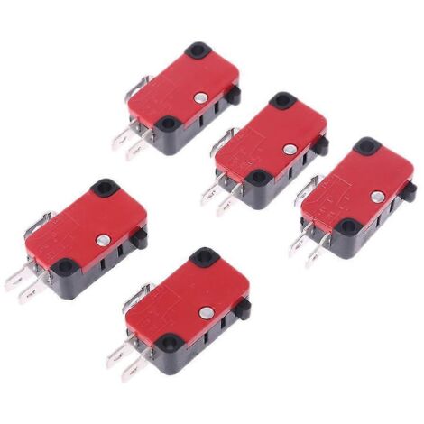 Lot de 5 interrupteurs de fin de course de sécurité à micro-manivelle 250 V 16 A V-15-1C25 à action instantanée par levier à galet (1/5)