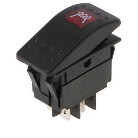 Interrupteur à bascule 4 broches pour voiture, bateau ou marine, barre lumineuse LED rouge de toit, marche/arrêt, 12 V/20 A (1/5)
