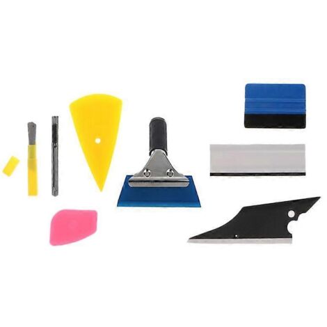 Kit de 8 outils pour la pose de films adhésifs et de films pour vitres de voiture : raclette et outil pour la pose de films adhésifs. (1/5)