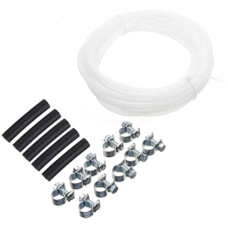 Tuyau de chauffage de véhicule résistant à l'usure de 3,5 mètres pour réservoir de carburant avec 10 clips métalliques et 5 connecteurs. (1/5)