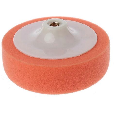 Tampon de polissage éponge orange de 15 cm (6 pouces) pour voiture, idéal pour l'application de cire sur les jantes. (1/5)
