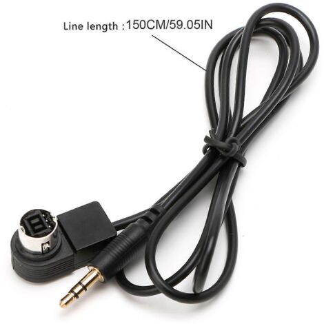 Câble d'entrée auxiliaire 3,5 mm pour voiture, mini-prise jack pour téléphone MP3 ALPINE AI-NET, finition ornée (1/5)