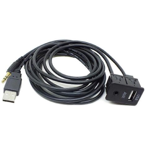 Adaptateurs de câble d'extension pour panneau de tableau de bord marin encastré de 1,5 m avec port AUX USB 3,5 mm (1/5)