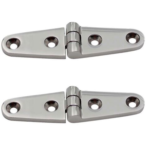 Lot de 2 charnières de porte de bateau 100 x 25 mm, charnières de fenêtre de pont et de placard en acier inoxydable (1/5)