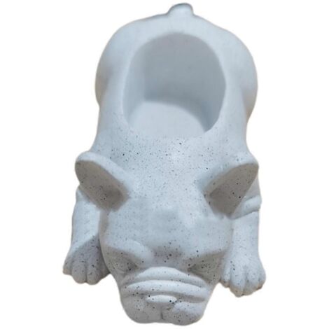 Pot de fleurs miniature créatif en résine pour chien succulent, statuette de chiot bouledogue mignon, petit pot pour plante aérienne ou bonsaï. (1/5)