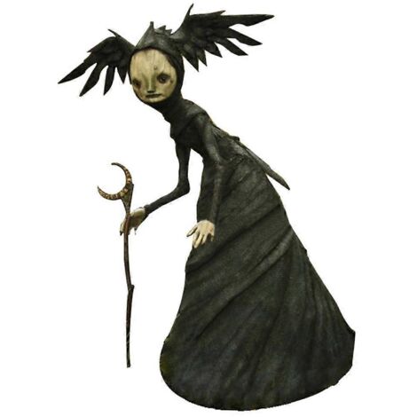 Statue de sorcière en robe noire pour Halloween, ornement de jardin, sculpture créative pour cour, jardin, accessoires de décoration extérieure pour patio, cour et pelouse (1/5)