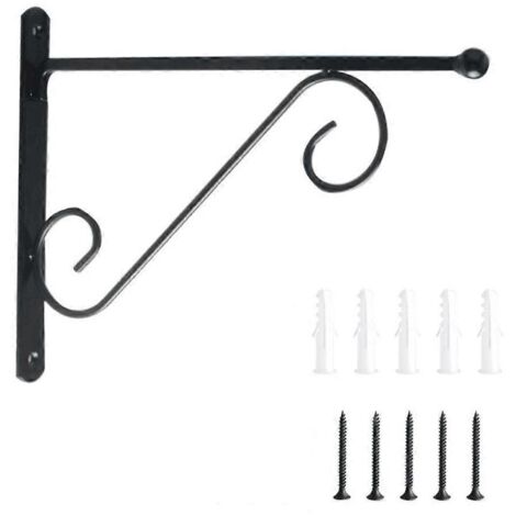 Support mural pour plantes, ensemble de 29 cm (11,4 pouces) pour suspendre jardinières, lanternes, mangeoires à oiseaux et crochets pour plantes suspendues (1/5)