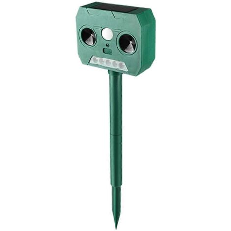 Répulsif solaire pour animaux avec détecteurs de mouvement, répulsif ultrasonique d'extérieur pour jardin (1/5)