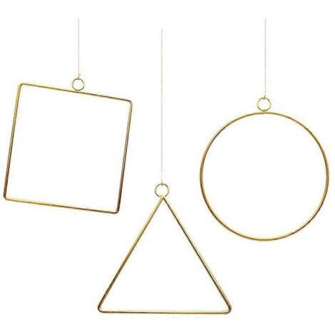 Cercle en métal forgé géométrique pour couronne, cercle en macramé, décoration murale florale (1/5)